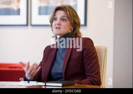 Cressida Hogg CBE being interviewed Stock Photo