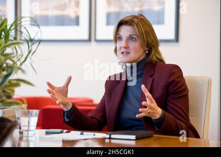 Cressida Hogg CBE being interviewed Stock Photo