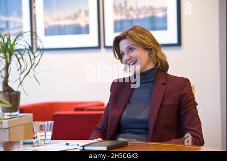 Cressida Hogg CBE being interviewed Stock Photo