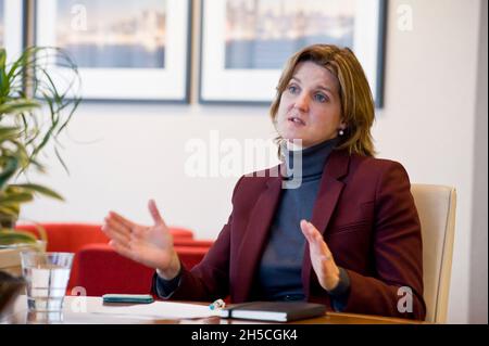 Cressida Hogg CBE being interviewed Stock Photo