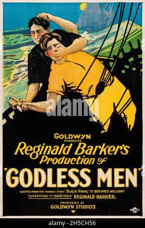 Reginald Barker's Godless Men (Goldwyn, 1921). One Sheet vintage movie poster feat. Stock Photo