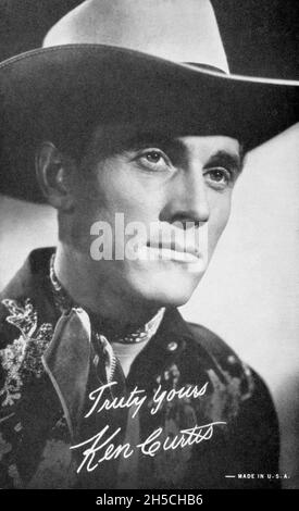 CollectibleExhibit Card depicting Holllywood cowboy star Ken Curtis. Stock Photo