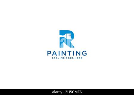 Letter R for paint logo, paint services logo, paint logo Stock Vector