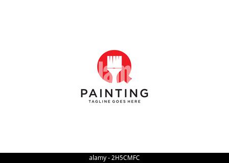 Letter Q for paint logo, paint services logo, paint logo Stock Vector