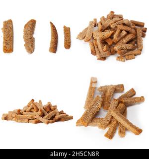 Rye Bread crackers. Isolated on white background Stock Photo