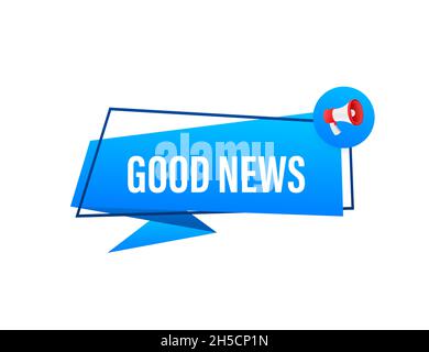 Megaphone with good news. Megaphone banner. Web design. Vector stock illustration Stock Vector