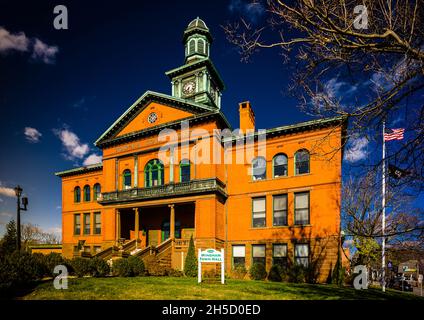 Windham Town Hall Willimantic Main Street Historic District   Windham, Connecticut, USA Stock Photo