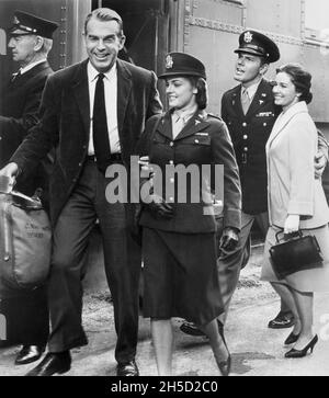 Fred MacMurray, Luana Patten, Donald May, Vera Miles, on-set of the Film, 'Follow Me, Boys!', Walt Disney Productions, Buena Vista Distribution, 1966 Stock Photo