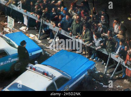 Crowd Scene, on-set of the Film, 'Fort Apache, The Bronx', 20th Century-Fox, 1981 Stock Photo