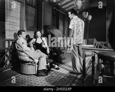 Donna Reed, Montgomery Clift, on-set of the Film, 'From Here to Eternity', Columbia Pictures, 1953 Stock Photo