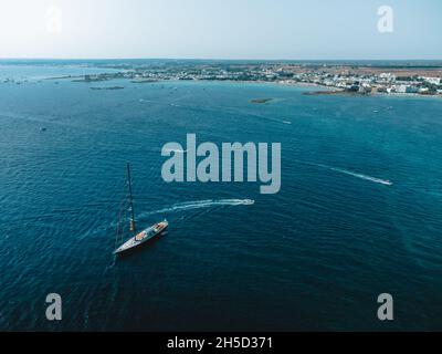 a great view on porto cesareo and rabbit island, in puglia Stock Photo