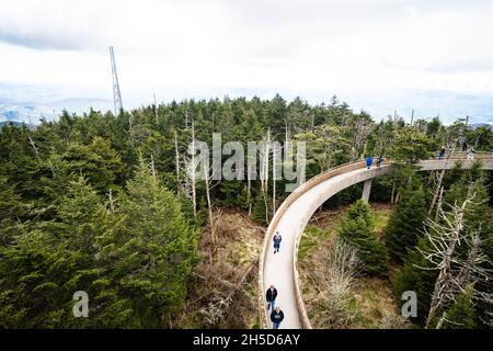 Ramp At Clingmans Dome Observation Tower In Great Smoky Mountains National Par Stock Photo