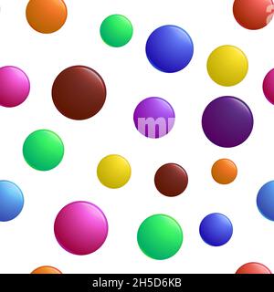 A pattern of multi-colored volumetric buttons. For printing and decoration. Vector illustration. Stock Vector