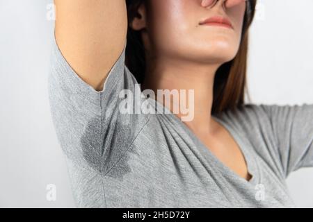 Woman feel bad with body odor problem Stock Photo