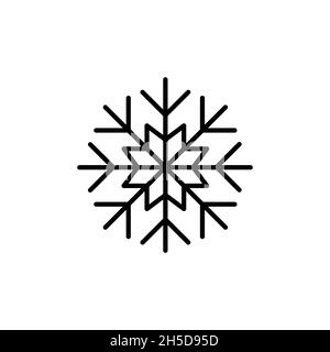 Snowflake winter Christmas line art icon. Pixel perfect, editable stroke Stock Vector