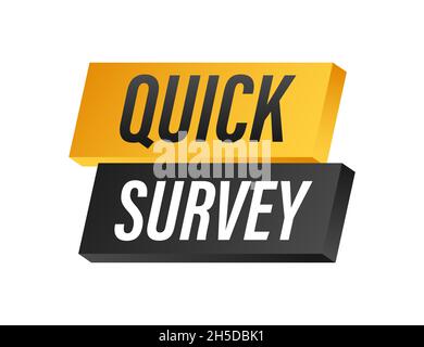 Megaphone label with quick survey. Megaphone banner Stock Vector