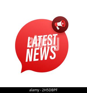 Hand Holding Megaphone with Exciting news. Megaphone banner Stock Vector