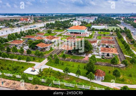 Aerial view Victory relic area of Chuong Thien province Stock Photo