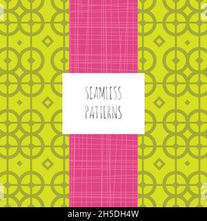 three textures seamless patterns Stock Vector