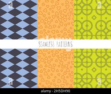 three textures backgrounds colors Stock Vector