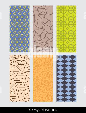 six textures backgrounds colors Stock Vector