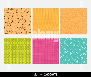 textures backgrounds six colors Stock Vector