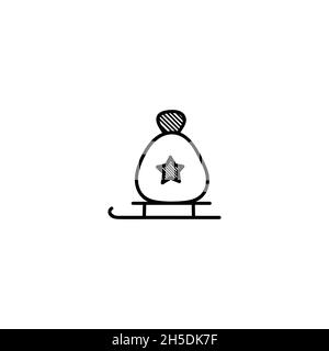 Modern Flat Christmas Icons for Design Projects - Black and White Illustrations, Vector. Christmas icon illustration vector symbol. Stock Vector