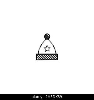 Modern Flat Christmas Icons for Design Projects - Black and White Illustrations, Vector. Christmas icon illustration vector symbol. Stock Vector