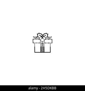 Modern Flat Christmas Icons for Design Projects - Black and White Illustrations, Vector. Christmas icon illustration vector symbol. Stock Vector