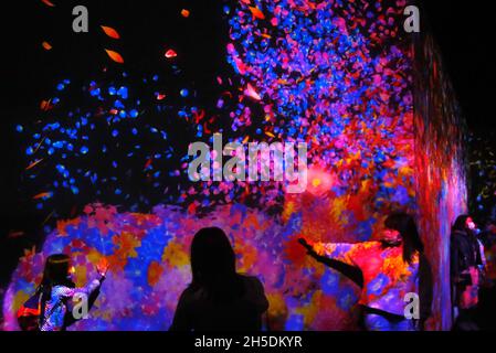 Taipei, Taipei, Taiwan. 9th Nov, 2021. A lady interacts with the ...