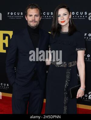 LOS ANGELES, CALIFORNIA, USA - NOVEMBER 08: Actor Jamie Dornan and actress Caitriona Balfe arrive at the Los Angeles Premiere Of Focus Features' 'Belfast' held at the Academy Museum of Motion Pictures on November 8, 2021 in Los Angeles, California, United States. (Photo by Xavier Collin/Image Press Agency) Stock Photo