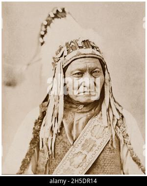 Sitting Bull (1831-1890), Native American Sioux Chief, portrait photograph by William Notman, circa 1885 Stock Photo