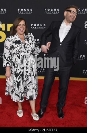 Los Angeles, United States. 09th Nov, 2021. Director and writer Kenneth Branagh and his wife Lindsay Brunock attend the premiere of his new motion picture drama 'Belfast' at the Academy Museum of Motion Pictures in Los Angeles on Monday, November 8, 2021. Storyline: A young boy and his working class family experience the tumultuous late 1960s. This is a true story from Kenneth Branagh's childhood. Photo by Jim Ruymen/UPI Credit: UPI/Alamy Live News Stock Photo