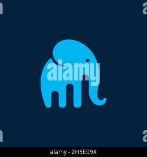 vector design. logo created from combination chart accountancy and elephant logo. Stock Vector