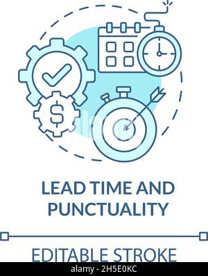 Lead time and punctuality blue concept icon Stock Vector