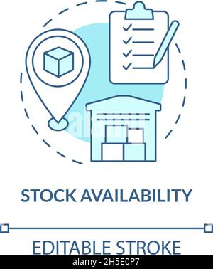 Stock availability blue concept icon Stock Vector