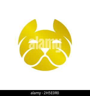 vector design. logo created from bulldog head logo with gold color. Stock Vector