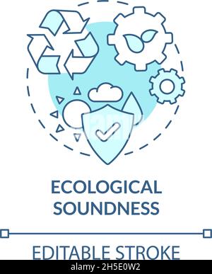 Ecological soundness blue concept icon Stock Vector