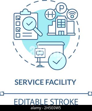 Service facility blue concept icon Stock Vector