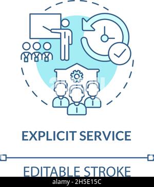 Explicit service blue concept icon Stock Vector