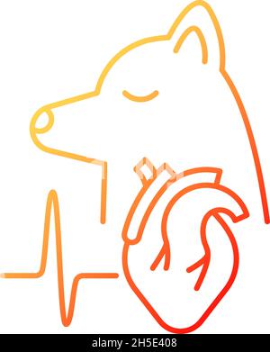 Pet heart disease gradient linear vector icon Stock Vector