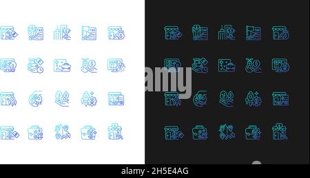Small business incentives gradient icons set for dark and light mode Stock Vector