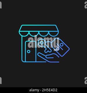 Rent discounts gradient vector icon for dark theme Stock Vector