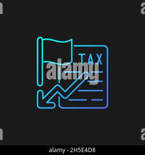 Tax relief gradient vector icon for dark theme Stock Vector