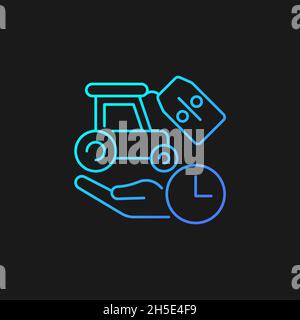 Rental equipment discounts gradient vector icon for dark theme Stock Vector