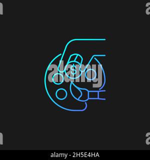 Patronage gradient vector icon for dark theme Stock Vector