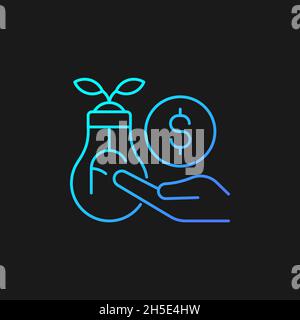 Angel investor tax credits gradient vector icon for dark theme Stock Vector
