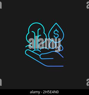 Investing gradient vector icon for dark theme Stock Vector