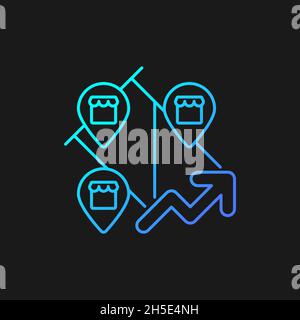 Expansion incentives gradient vector icon for dark theme Stock Vector