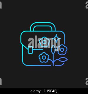 Thriving small business gradient vector icon for dark theme Stock Vector